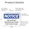 Signmission For Sanitary Reasons Keep This Place Clean, 10 in W x Rectangle, Aluminum OS-2PACK-NS-A-710-L-15725 - alternate 8